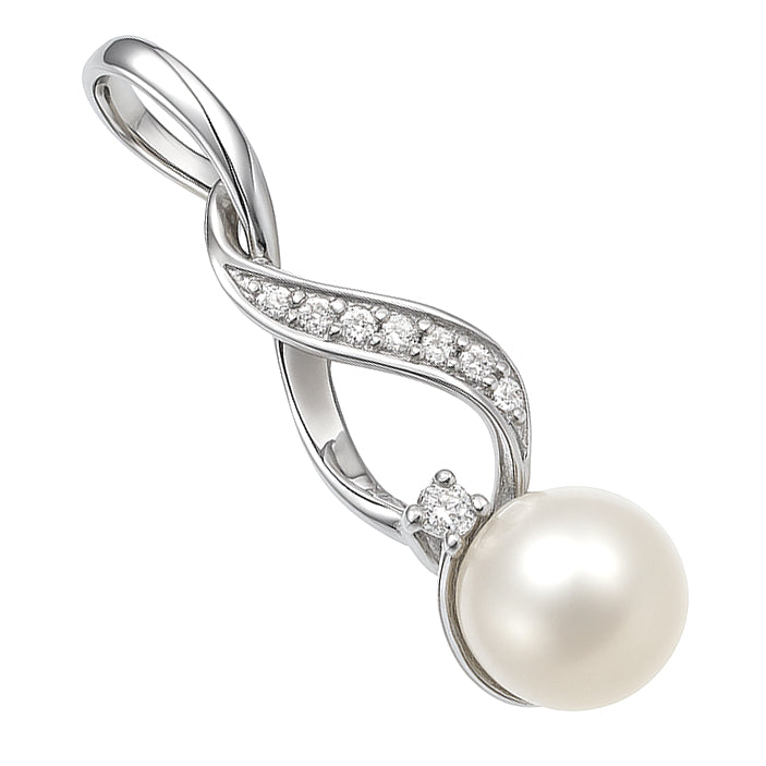 Ciondolo in Oro Bianco 18 carati -Perla Diamanti