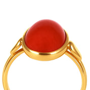 Anello - 18 carati Oro giallo Corallo