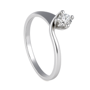 Anello - 18 carati Oro bianco - 0.17ct. tw. Diamante (Naturale)