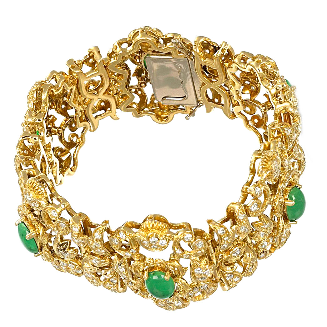 Bracciale - 18 carati Oro giallo - 7.50ct. tw. Giada - Diamante