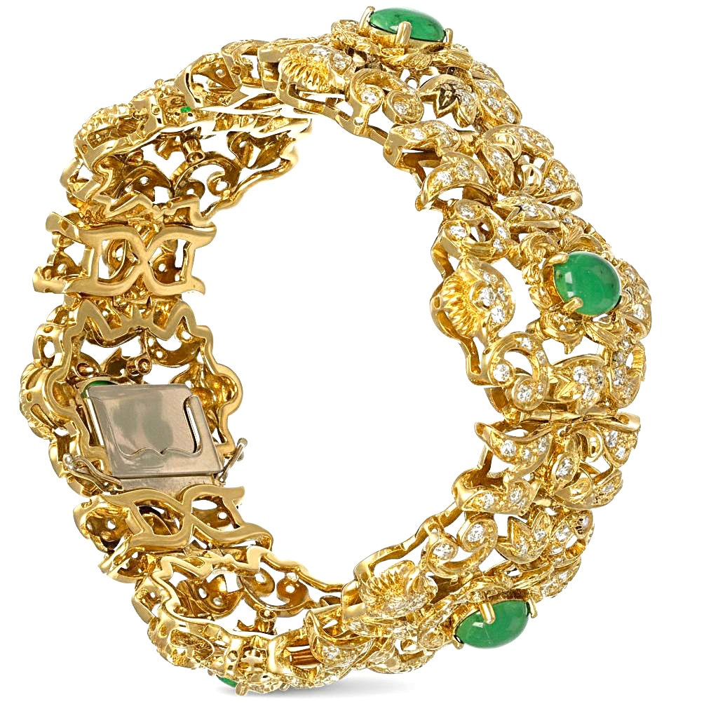 Bracciale - 18 carati Oro giallo - 7.50ct. tw. Giada - Diamante