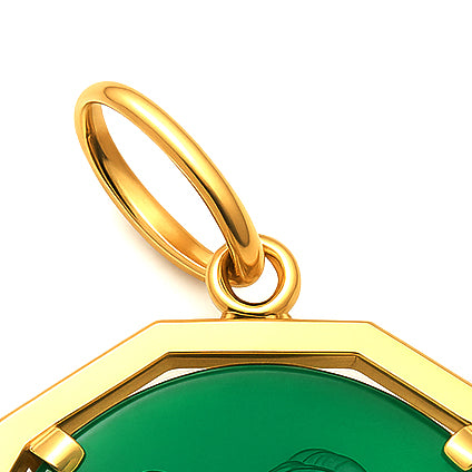 Ciondolo - 18 carati Oro giallo - 3.00ct. tw. Giada