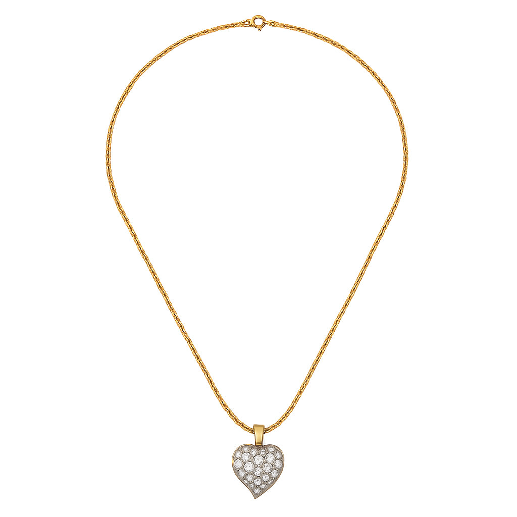 Collana con ciondolo - 18 carati Oro bianco, Oro giallo - 0.675ct. tw. Diamante (Naturale)