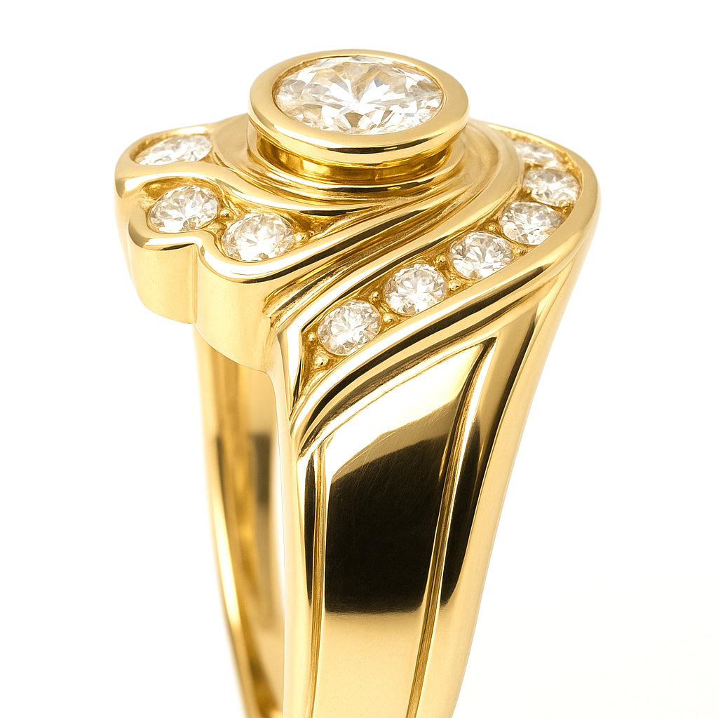 Anello - 18 carati Oro giallo - 0.73ct. tw. Diamante (Naturale)