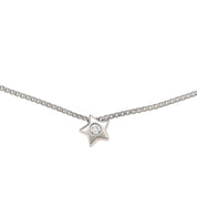 Collana con ciondolo - 18 carati Oro bianco - 0.02ct. tw. Diamante (Naturale)