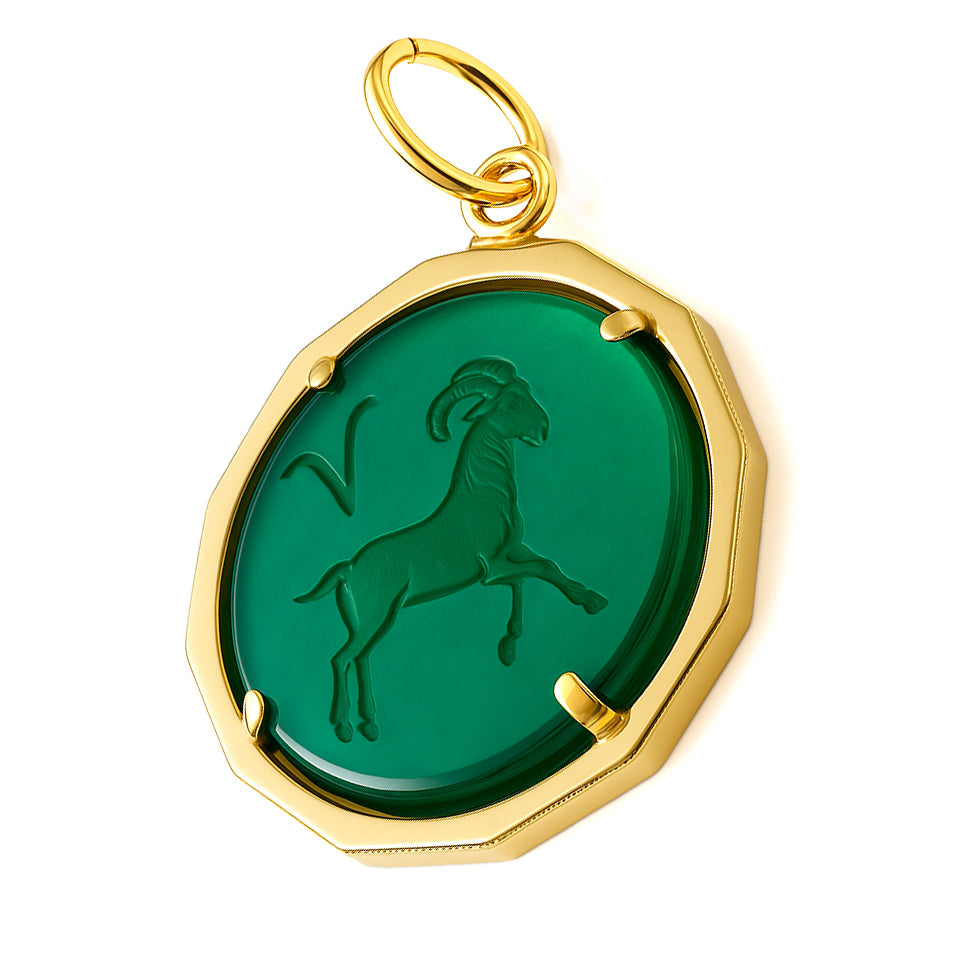 Ciondolo - 18 carati Oro giallo - 3.00ct. tw. Giada