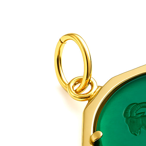 Ciondolo - 18 carati Oro giallo - 3.00ct. tw. Giada