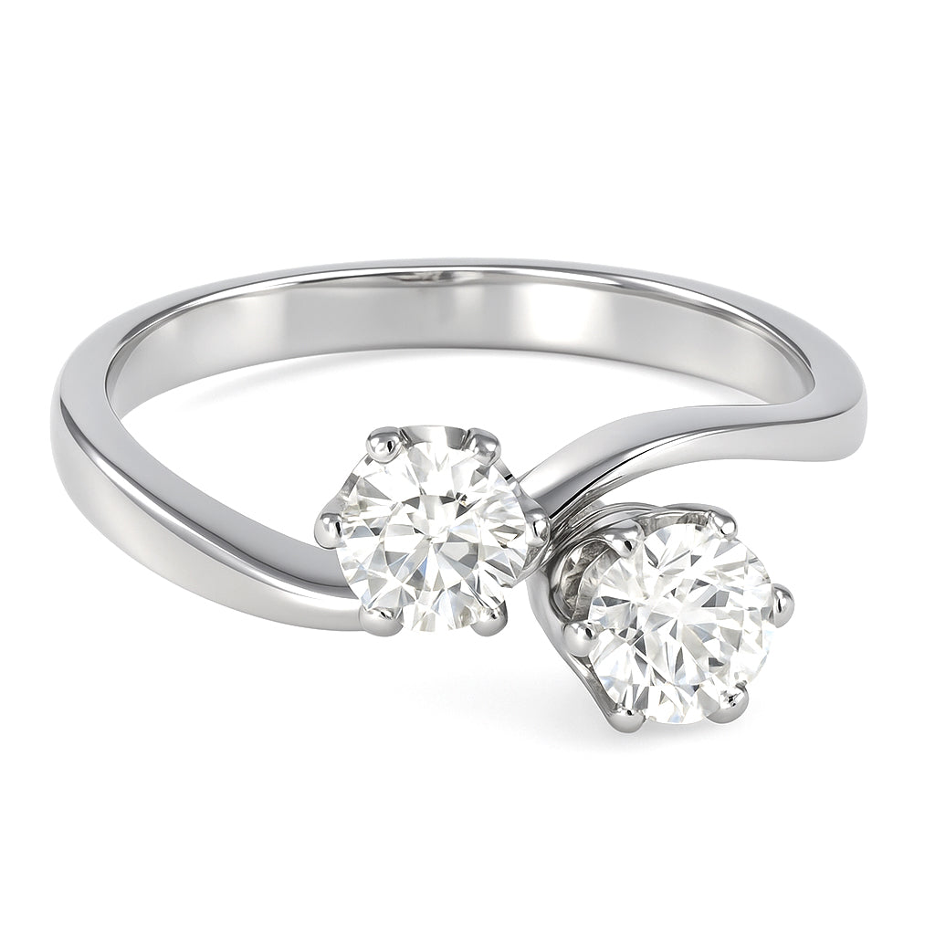 Anello - 18 carati Oro bianco Diamante (Naturale)