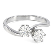 Anello - 18 carati Oro bianco Diamante (Naturale)