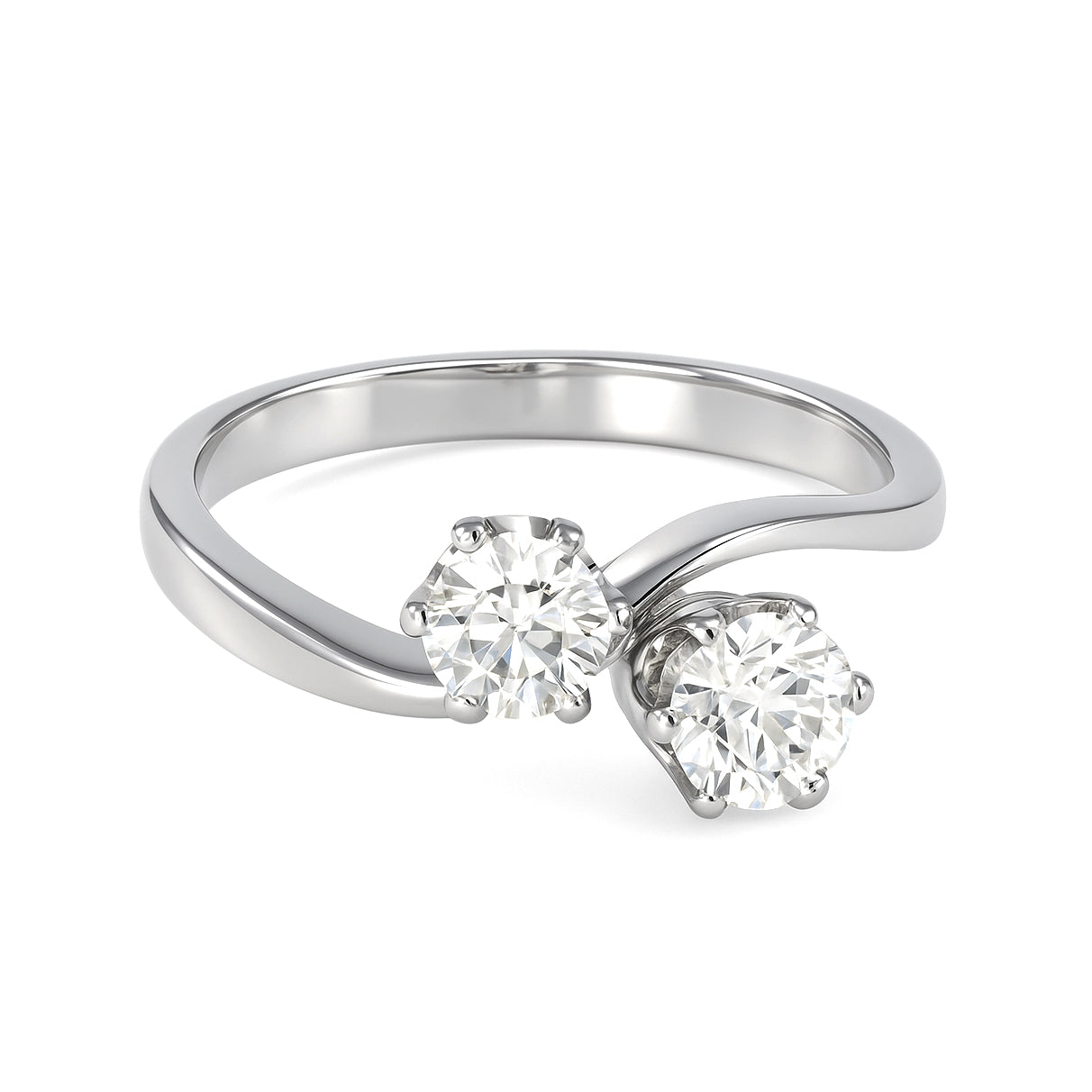 Anello - 18 carati Oro bianco Diamante (Naturale)