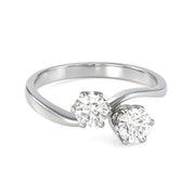 Anello - 18 carati Oro bianco Diamante (Naturale)