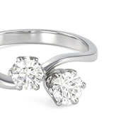 Anello - 18 carati Oro bianco Diamante (Naturale)