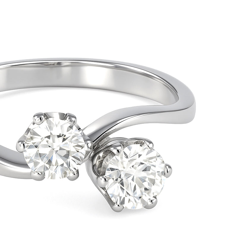 Anello - 18 carati Oro bianco Diamante (Naturale)