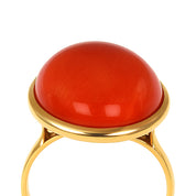 Anello - 18 carati Oro giallo Corallo