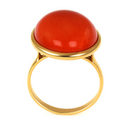 Anello - 18 carati Oro giallo Corallo