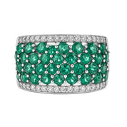 Anello - 18 carati Oro giallo - 1.41ct. tw. Smeraldo - Diamante