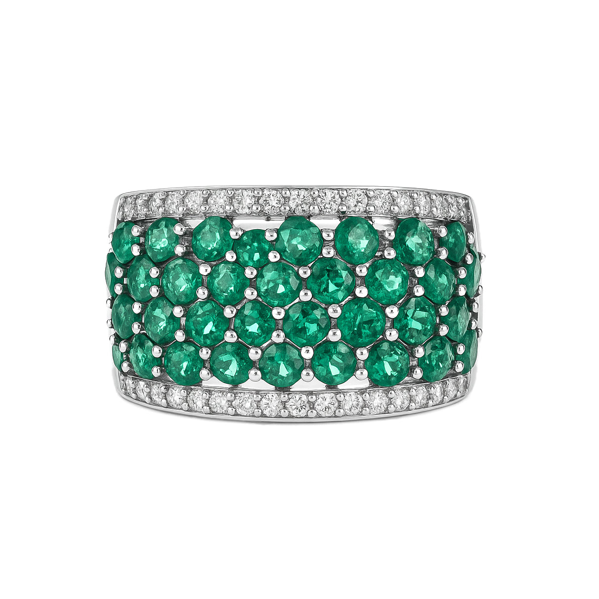 Anello - 18 carati Oro giallo - 1.41ct. tw. Smeraldo - Diamante