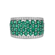 Anello - 18 carati Oro giallo - 1.41ct. tw. Smeraldo - Diamante