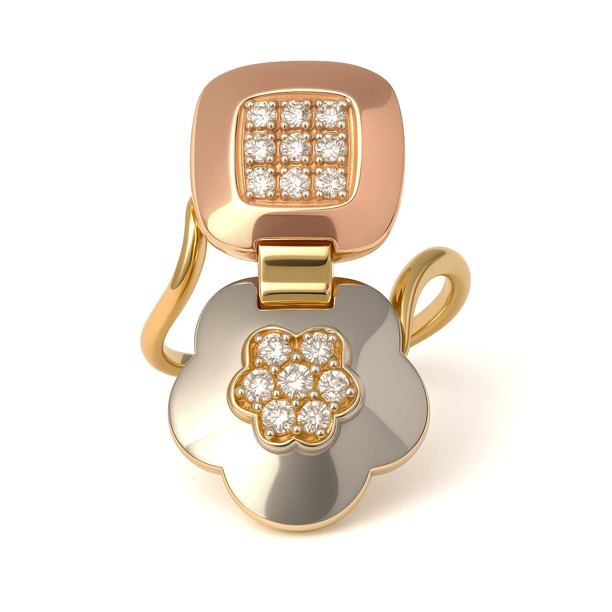 Anello - 18 carati Oro giallo, Oro rosa, Oro bianco - 0.30ct. tw. Diamante (Naturale)