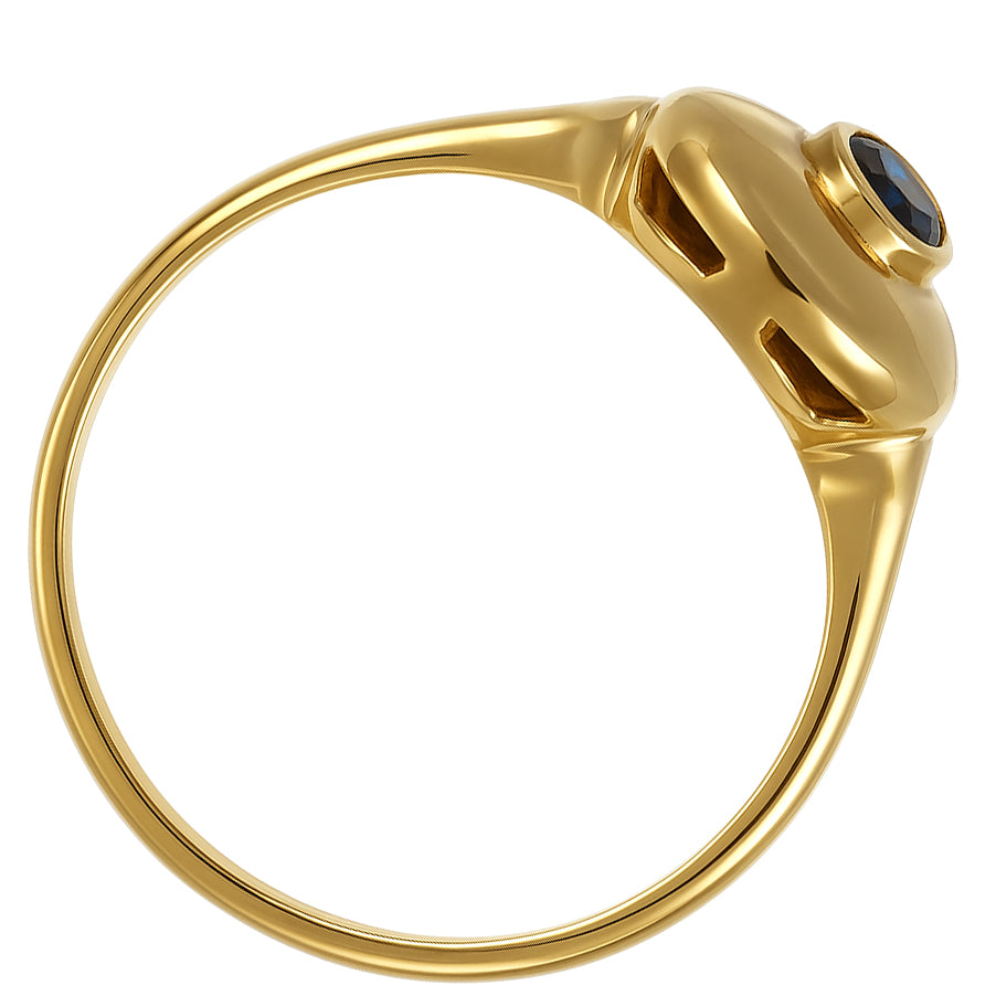 Anello - 18 carati Oro giallo, Oro bianco - 0.39ct. tw. Zaffiro - Diamante