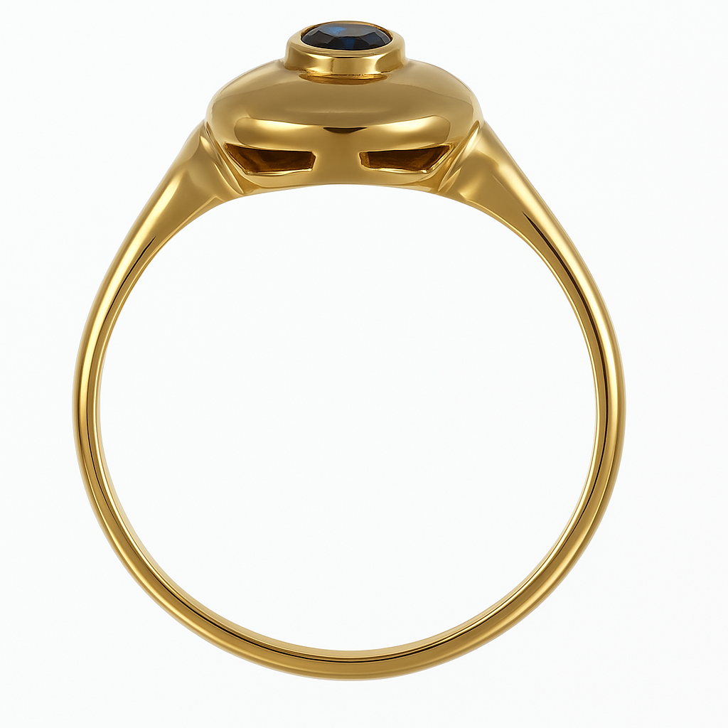 Anello - 18 carati Oro giallo, Oro bianco - 0.39ct. tw. Zaffiro - Diamante