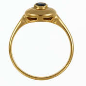 Anello - 18 carati Oro giallo, Oro bianco - 0.39ct. tw. Zaffiro - Diamante