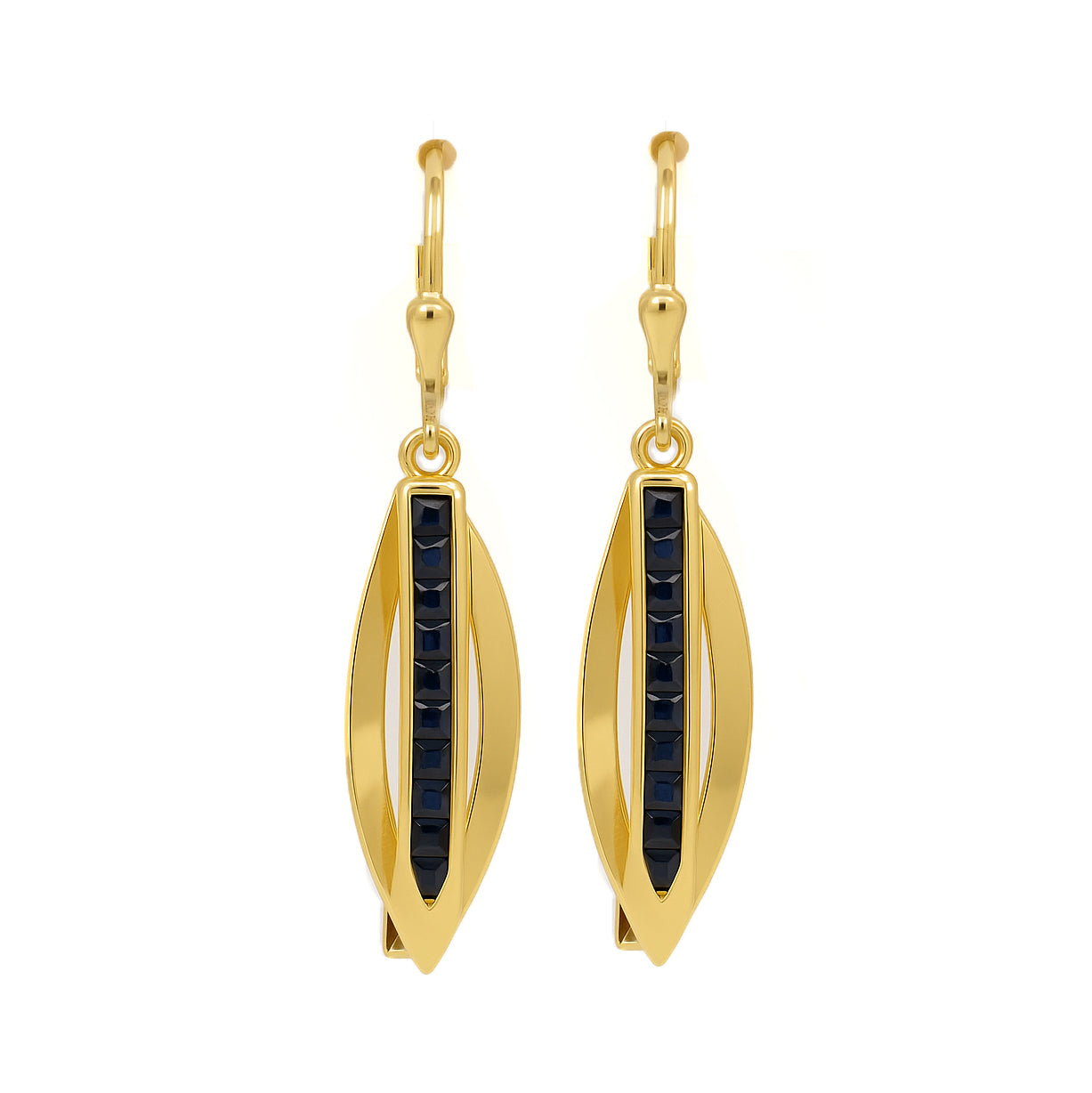 Orecchini - 18 carati Oro giallo - 1.60ct. tw. Zaffiro