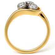 Anello - 18 carati Oro bianco, Oro giallo - 0.21ct. tw. Diamante (Naturale)