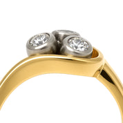 Anello - 18 carati Oro bianco, Oro giallo - 0.21ct. tw. Diamante (Naturale)