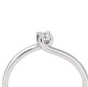 Anello - 18 carati Oro bianco - 0.06ct. tw. Diamante (Naturale)