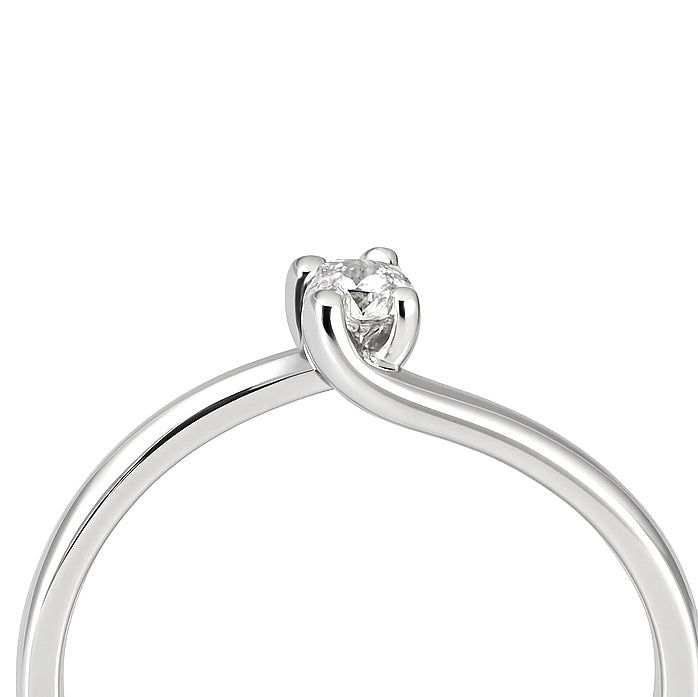 Anello - 18 carati Oro bianco - 0.06ct. tw. Diamante (Naturale)