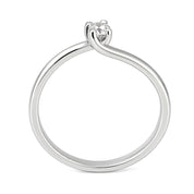 Anello - 18 carati Oro bianco - 0.06ct. tw. Diamante (Naturale)