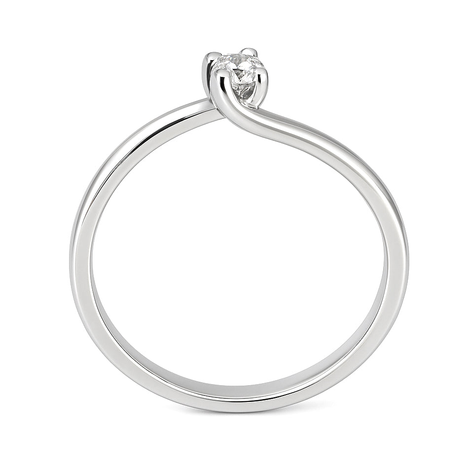 Anello - 18 carati Oro bianco - 0.06ct. tw. Diamante (Naturale)