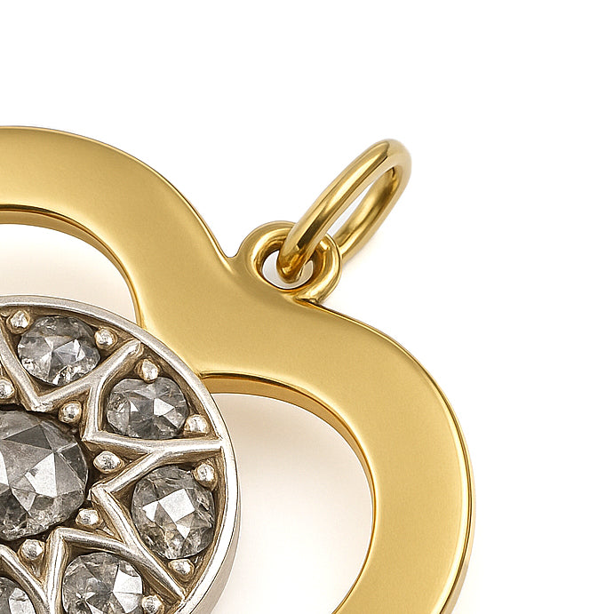 Ciondolo - 18 carati Oro giallo, Argento - 0.50ct. tw. Diamante (Naturale)