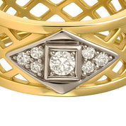 Anello - 18 carati Oro bianco, Oro giallo - 0.09ct. tw. Diamante (Naturale)