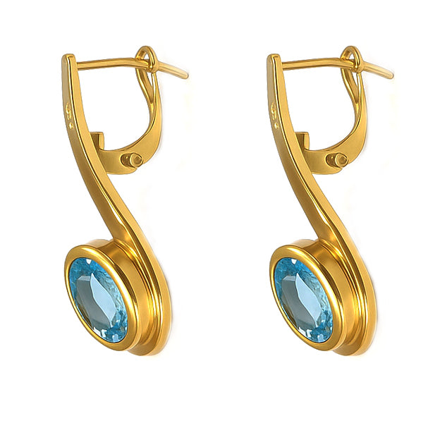 Orecchini - 18 carati Oro giallo - 2.50ct. tw. Topazio