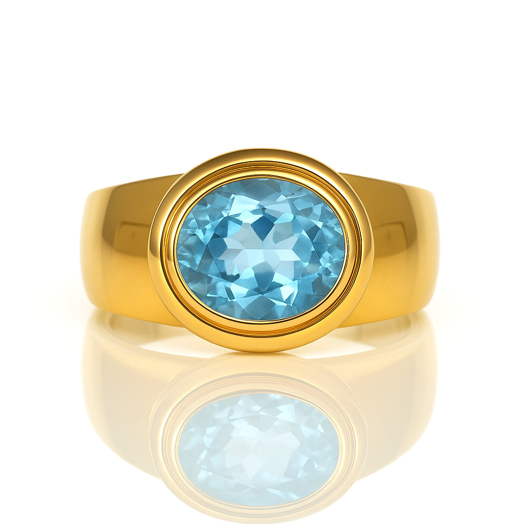 Anello - 18 carati Oro giallo - 2.25ct. tw. Topazio