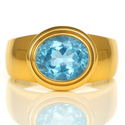 Anello - 18 carati Oro giallo - 2.25ct. tw. Topazio