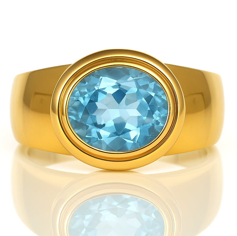 Anello - 18 carati Oro giallo - 2.25ct. tw. Topazio