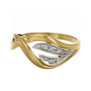 Anello - 18 carati Oro bianco, Oro giallo - 0.06ct. tw. Diamante (Naturale)