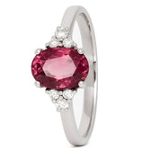 Anello - 18 carati Oro bianco - 1.65ct. tw. Tormalina - Diamante