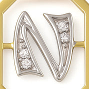 Ciondolo in Oro giallo ,Oro Bianco 18 carati- Diamanti