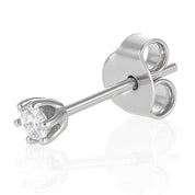 Orecchino singolo in Oro bianco 18 carati- Diamante