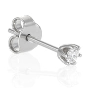 Orecchino singolo in Oro bianco 18 carati- Diamante