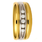 Anello - 18 carati Oro bianco, Oro giallo - 0.10ct. tw. Diamante (Naturale)