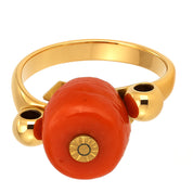 Anello - 18 carati Oro giallo Corallo