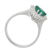 Anello - 18 carati Oro bianco - 1.75ct. tw. Smeraldo - Diamante