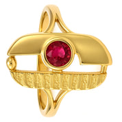 Anello - 18 carati Oro giallo - 0.20ct. tw. Rubino