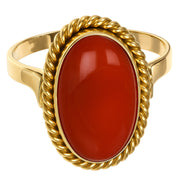 Anello - 18 carati Oro giallo Corallo
