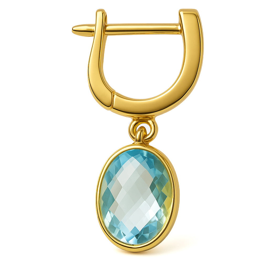 Orecchini - 18 carati Oro giallo - 3.60ct. tw. Acquamarina